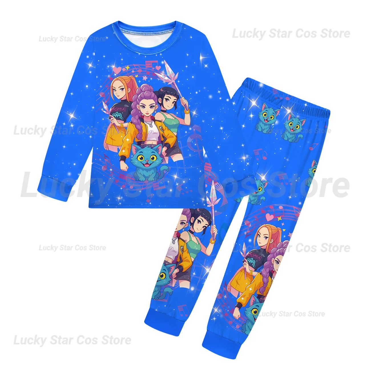 K Pop Huntrix Demon Hunters Kid Pajamas Set Girl Boy Long Sleeve T-shirt+Pants 2pcs Autumn Sleepwear Comfortable Fashion Clothes - Image 4