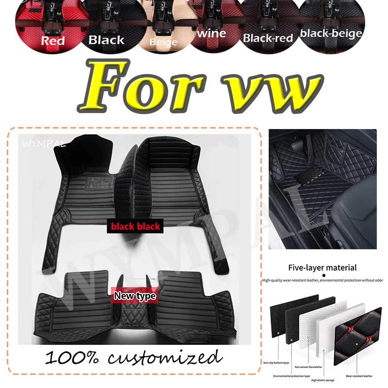 

Luxury Custom Car Floor Mats For vw Touareg ID.6 Crozz SANTANA Phaeton Passat B5 Car Mats Full pads