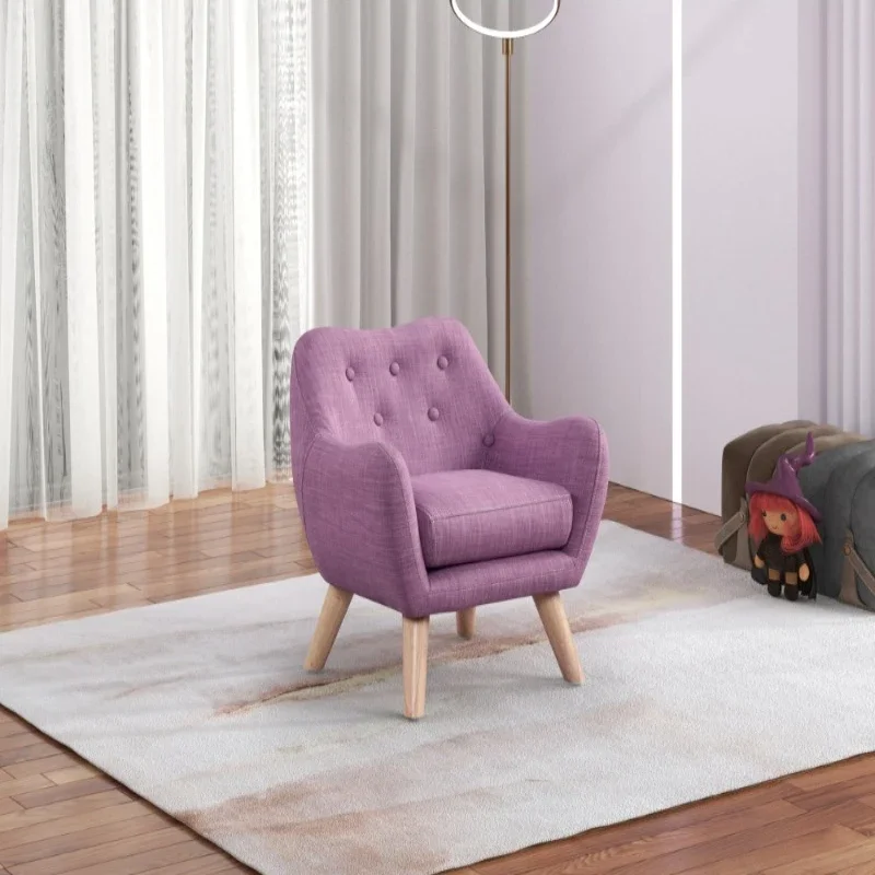 

Фиолетовый акцентный стул в скандинавском стиле, мягкое кресло для отдыха с деревянными ножками, удобный односпальный диван для декора гостиной, спальни