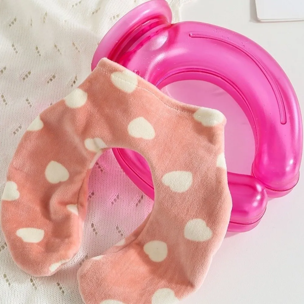 Multifunctional PVC U-shaped Neck Hot Water Bag Portable Knitted Cover Icy Cooling Neck Bag Reusable Neck Protector Running
