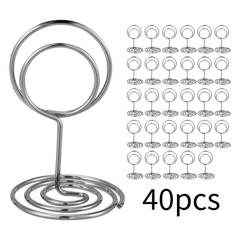 40Piece Table Number Holders Place Card Holder Cards Stand Name Menu Clips For Wedding Birthday Party