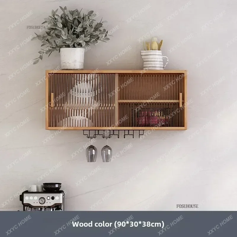 Wall Mounted Kitchen Cabinets Home Wall Cabinet Kitchen Furniture Retro Living Room Bedroom Solid Wood Storage Cabinet