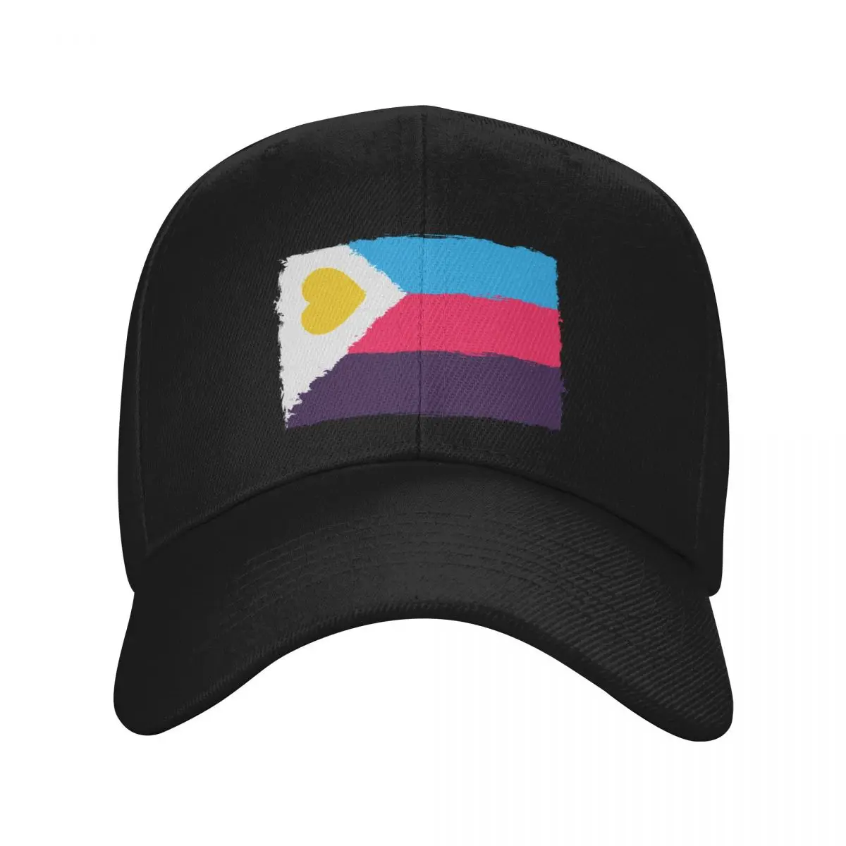 

Polyamory Flag - Paint Strokes - New Pride Colors! Baseball Cap Trucker Cap Rave hard hat Men Women's