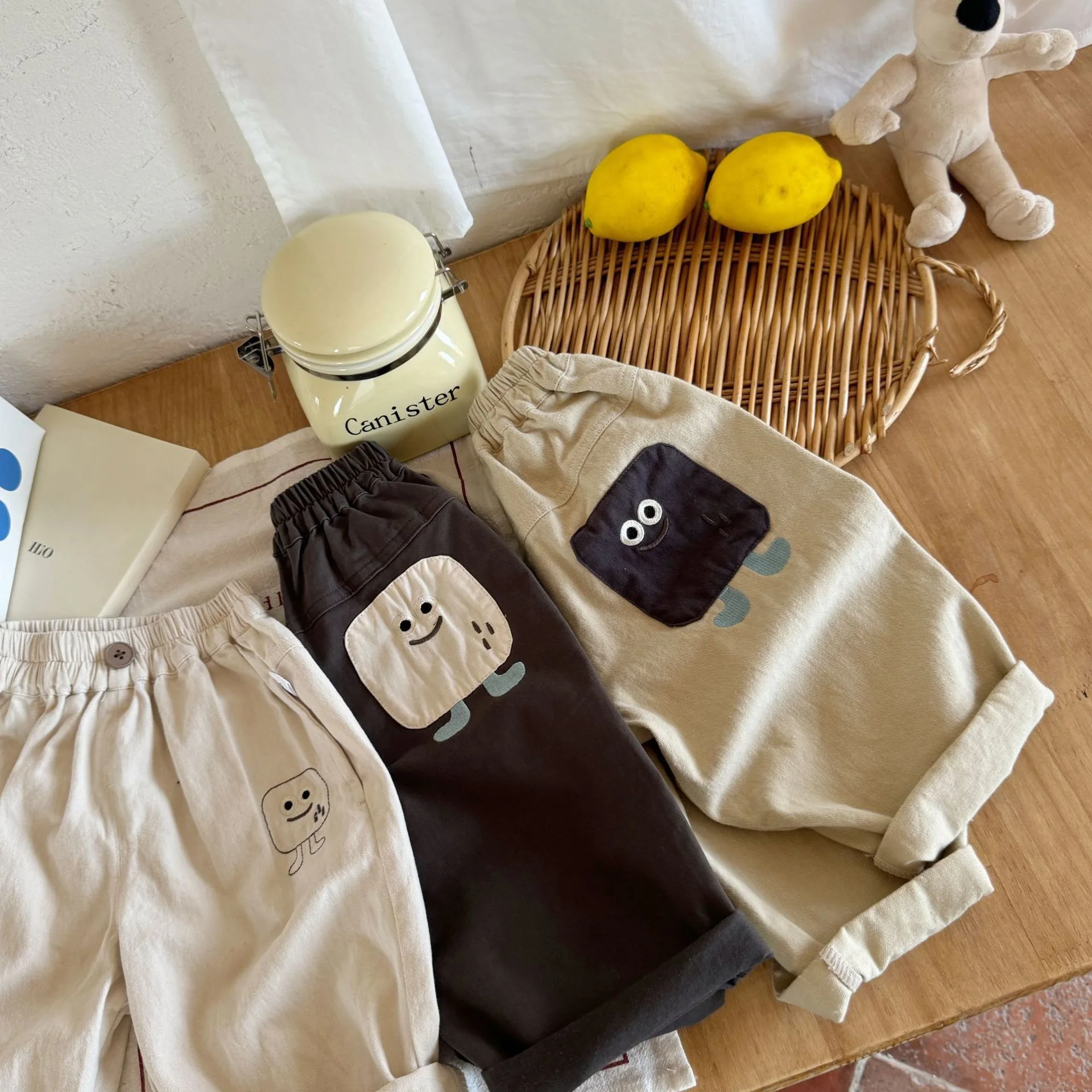 RAISE 2026 Frühling Kinder Jungen Hosen Niedliche Taschen Vielseitige Kleinkind Jungenhose Herbst Kinder Jungen Reine Baumwollhose Freizeithose
