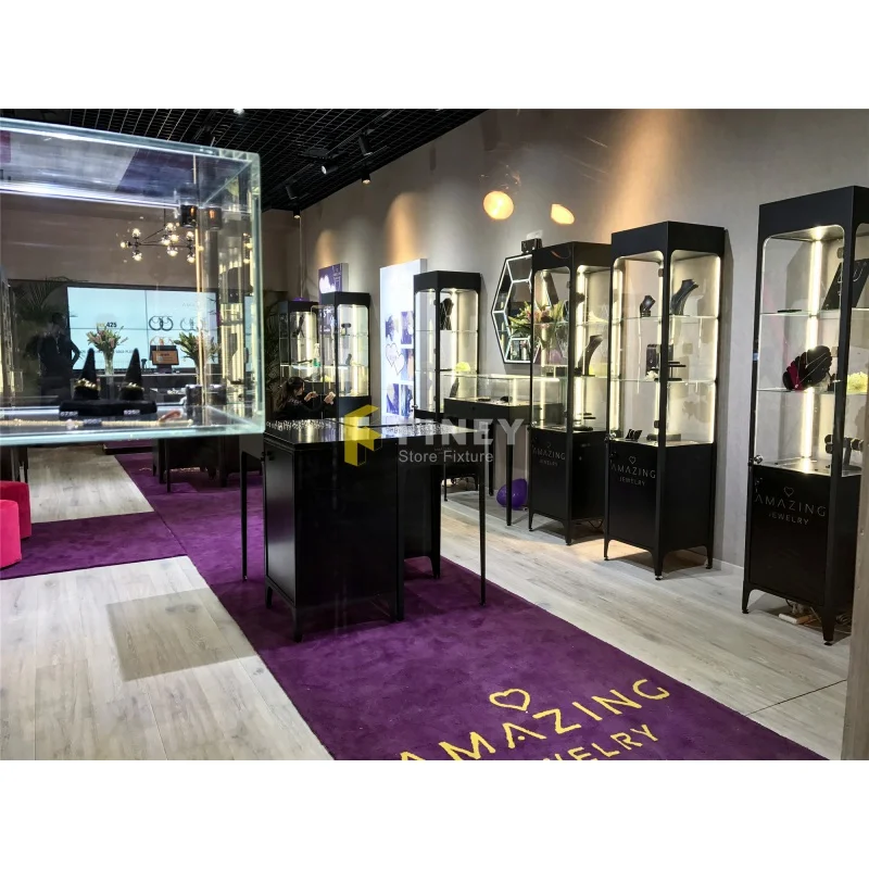 (Aangepast) moderne juwelierszaak winkelcentrum kiosk interieurideeën sieraden display showcase aangepaste sieraden houten winkel toonbankkast d