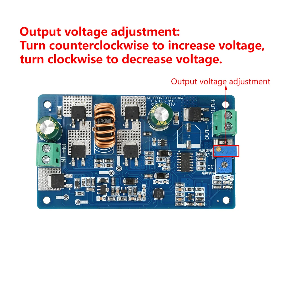 DC-DC دفعة محول 10A خطوة أعلى/أسفل محول DC5-35V إلى 2.5-30 فولت دفعة/باك الجهد وحدة منظم الجهد LED نموذج مشغل