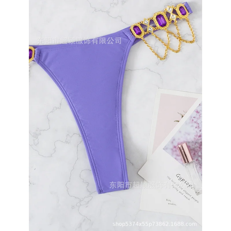 New Hot-Selling Crystal Chain Sexy Strap Halter Sexy Thong Bikini