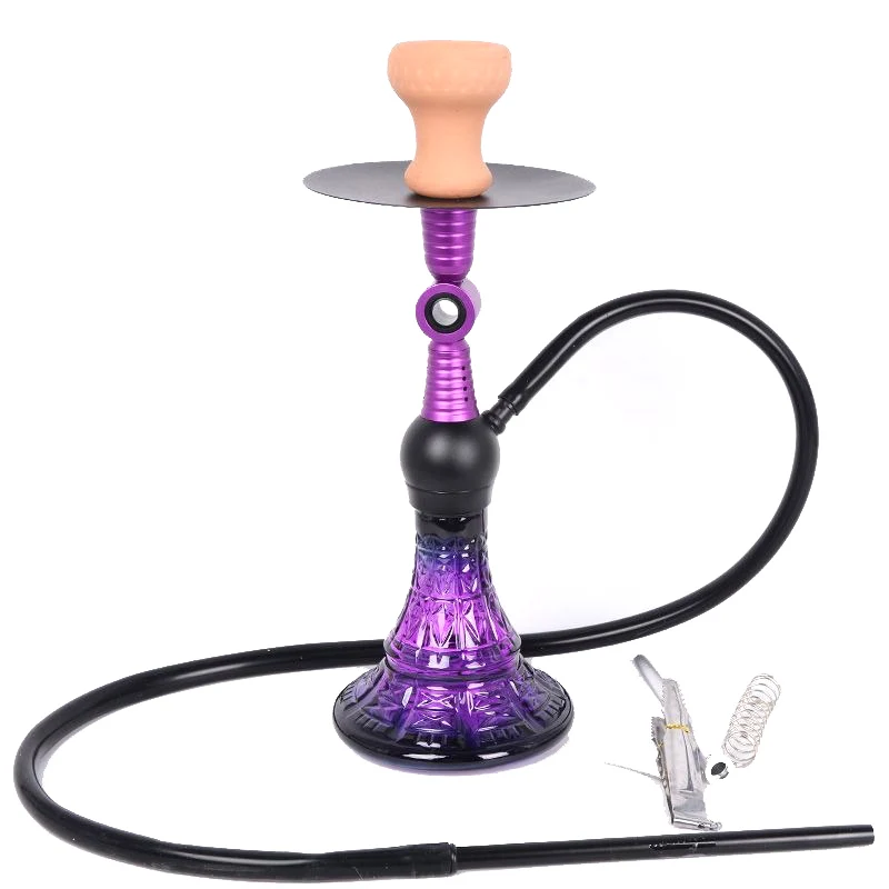 Stainless steel,Blue Purple Red White Yellow,14.2in\36cm Small Premium,Single Hose 1,Bar Shisha Full Set Smoking Pipe Hookah Set