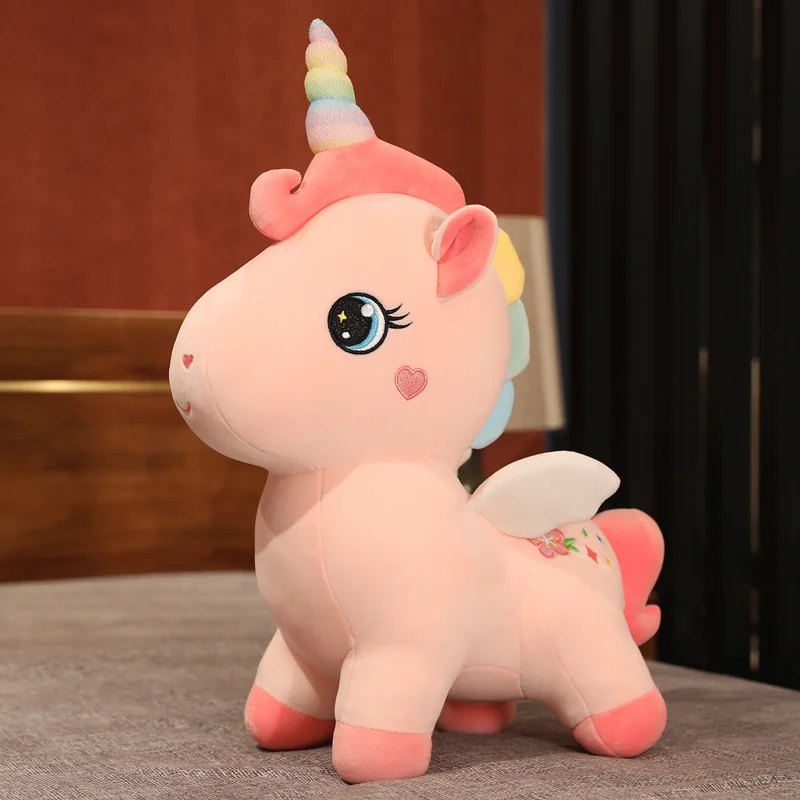 30-65cm Rainbow Unicorn Plush Toys Cute Unicorn Stuffed Pillow Pink Unicorn Plush Doll Toy Girls Room Decor Kids Birthday Gift