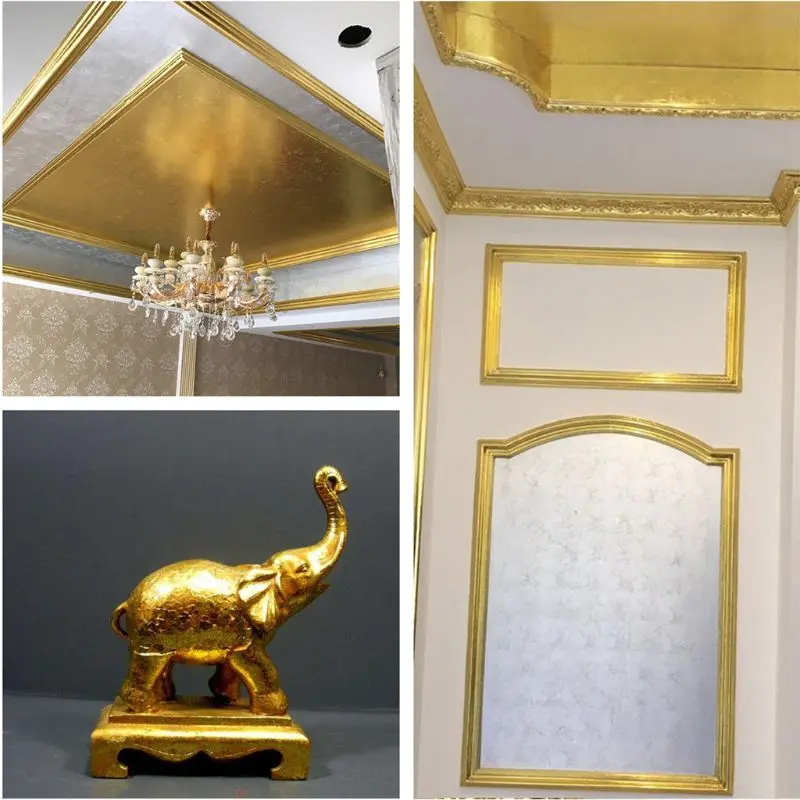 10 pçs imitação folha ouro arte artesanato papel dourado tira cobre diy