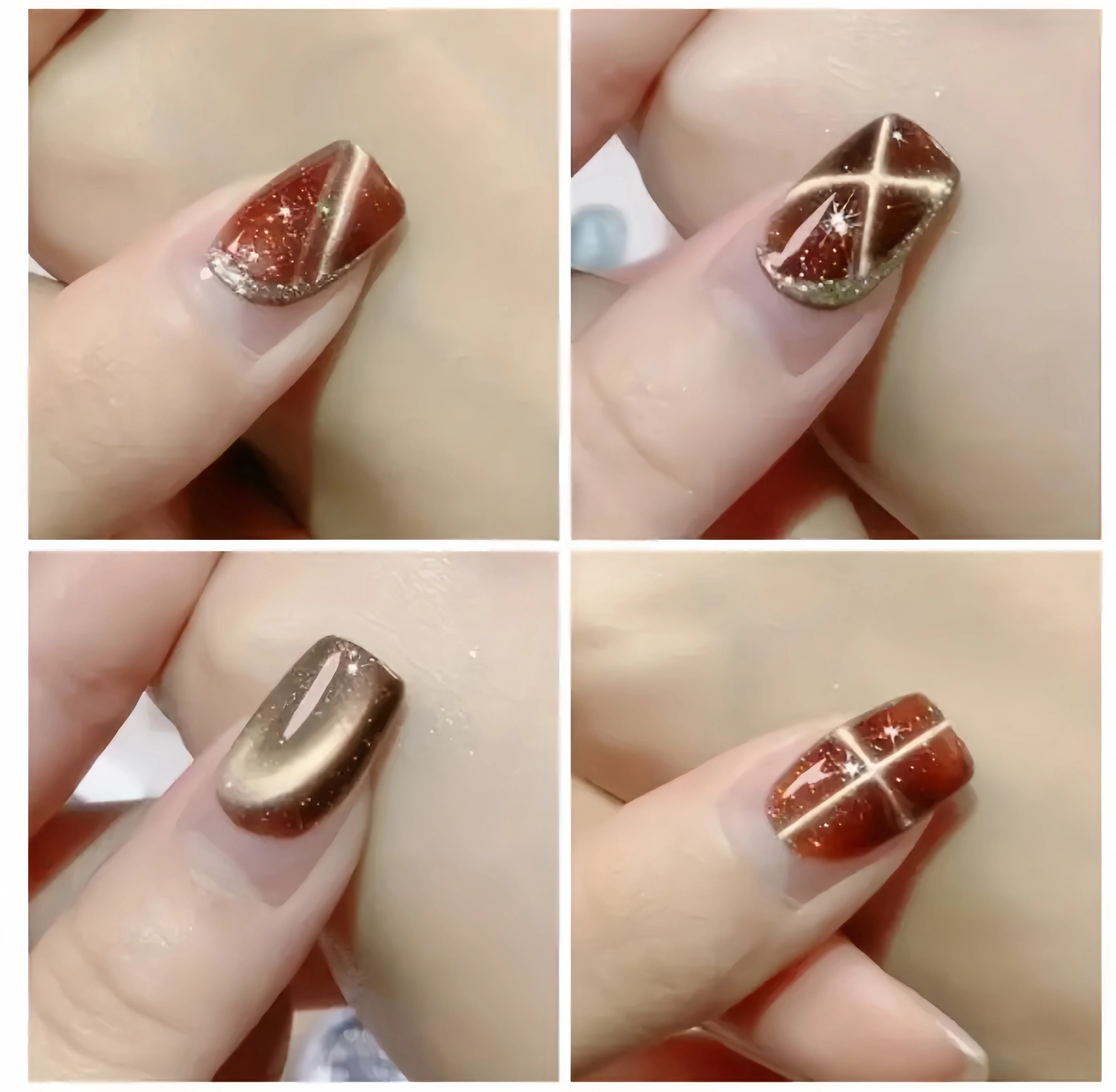 XEIJAYI Smalto gel per occhi di gatto glitterato da 10 ml Smalto per unghie gel magnetico rosso olografico Vernice semipermanente professionale