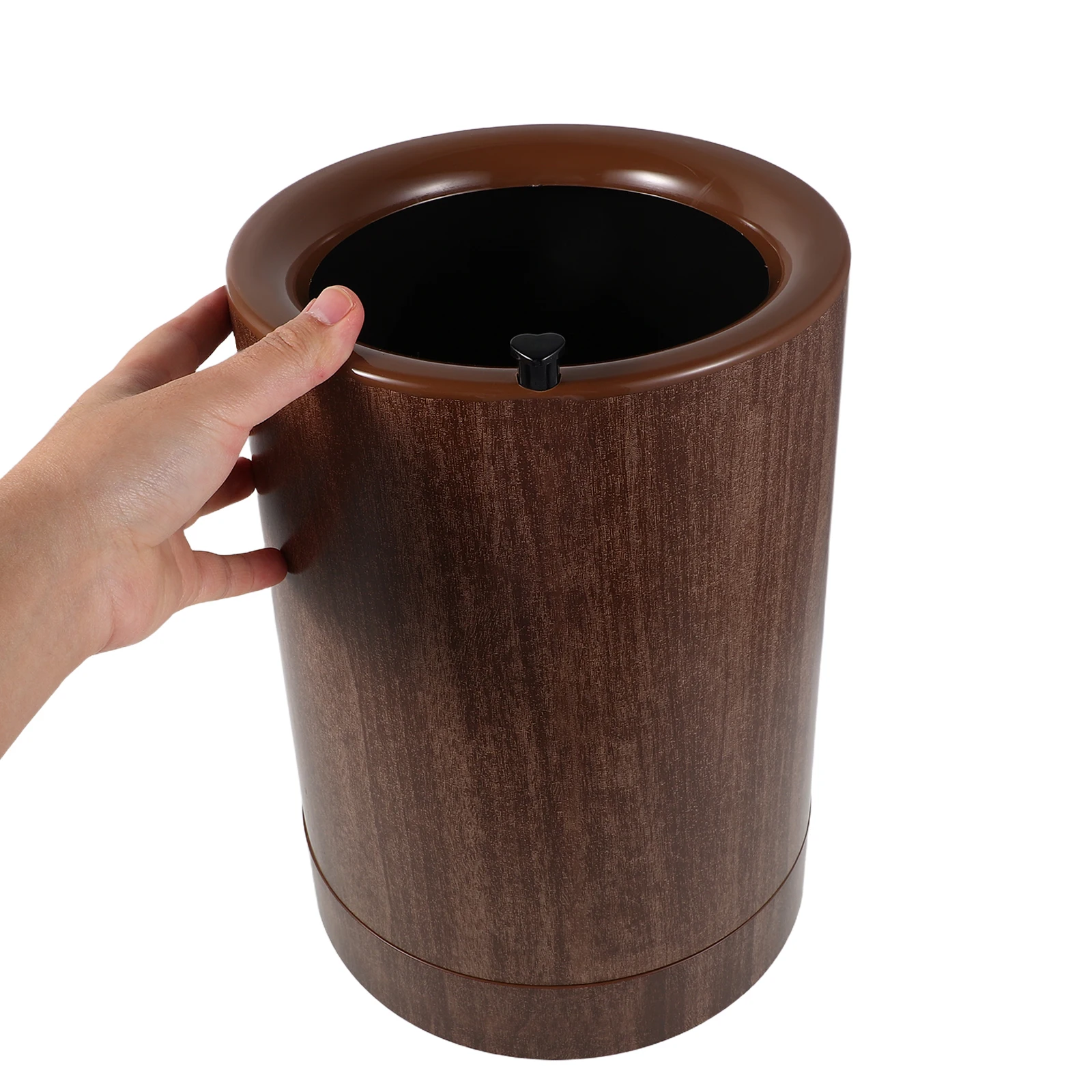 

Plastic 9L Wood Grain Waste Wheels Inner Bucket No Lid Garbage Recycling Bin For Kitchen Bedroom Office Household Cans