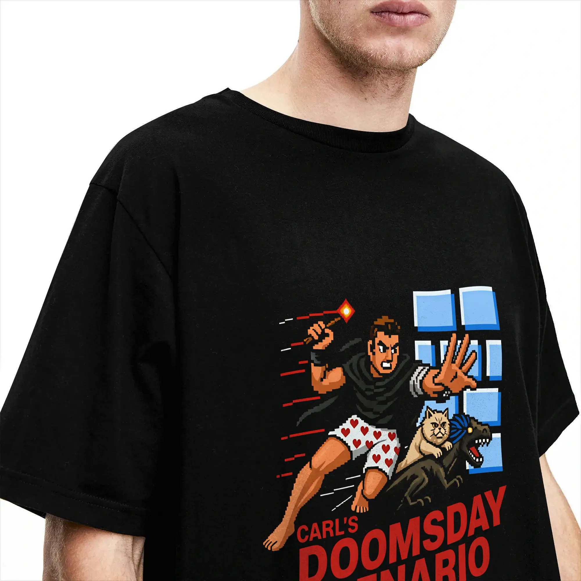 Herren T-Shirts Vintage Dungeon Crawler Carl Carl's Doo  Freizeit-T-Shirts aus Baumwolle, kurzärmelig, T-Shirts mit O-Ausschnitt, Kleidung in den Größen 4XL und 5XL – Detail 3