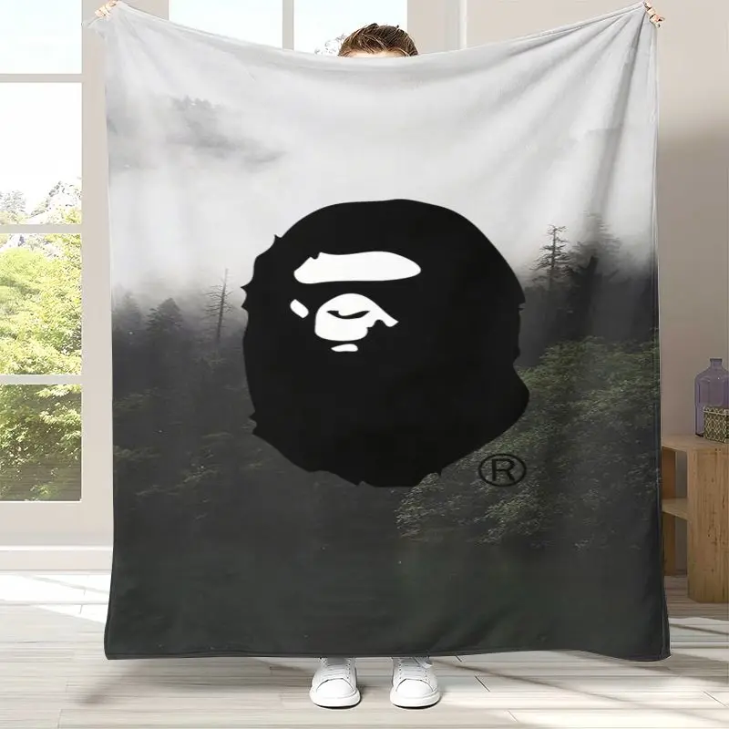 Modern B-Bape Style Camo Graffiti Soft Flannel Throw Blanket,Cozy Blanket for Bed,Sofa,Living Room,Picnic,Camping,Home Decor
