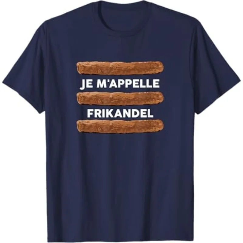 Novelty Dutch Humor Je'appelle Frikandel Graphic Men T Shirt Cotton Tee Casual Oversize O-Neck Summer Spring Vintage Retro Loose view 2