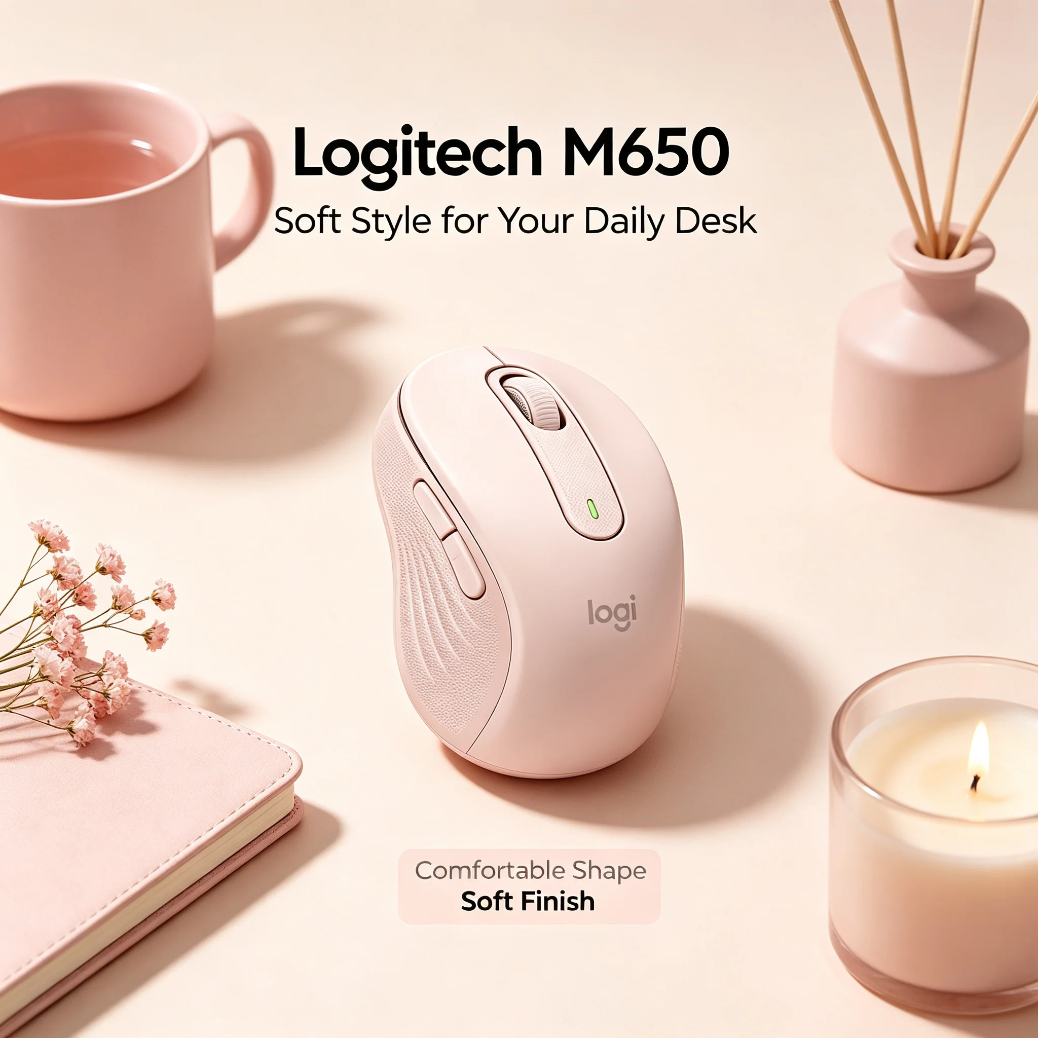 Logitech M650 Wireless Bluetooth Silent Mouse Ergonomic Mice Long Lasting Battery For Notebook Desktop Work