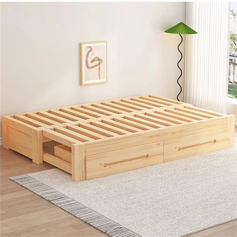 Il Divano Letto Impilabile Aojing Per Due Famiglie è Un Letto Tatami Telescopico In Legno Massello, Semplice E Multifunzionale, Un Letto Per Persone E Un...
