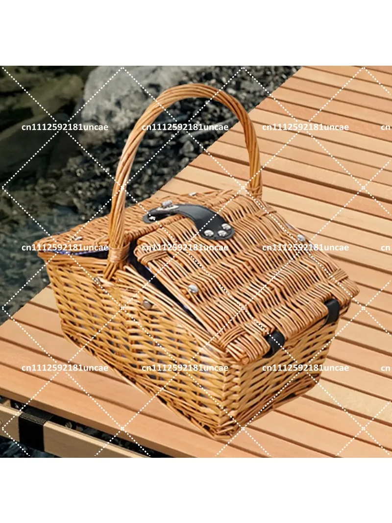 Picnic Basket with Lid and Handle Multipurpose Shopping Basket Farm Storage