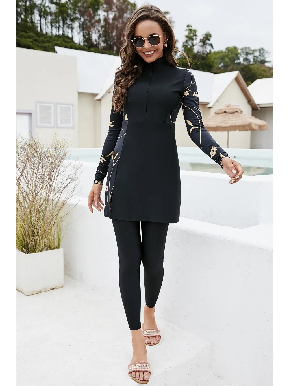Abaya Burkini femmes musulmanes maillots de bain couverture complète modeste Musulman 2 pièces ensemble maillot de bain maillot de bain modeste maillots de bain islamique 2025