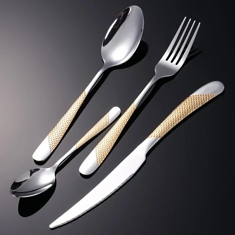30-Piece Stainless Steel Star-Shaped Diamond Design Cutlery - Comes With a Premium Gift Box, Suitable for Home, Restaurants, Dis