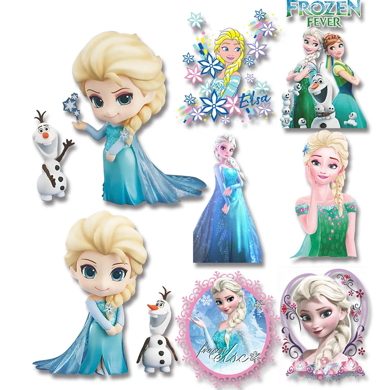 

Cartoon Animation Frozen flower snowman Clothing thermoadhesive patches Stickers Printed Decoration fusible patch