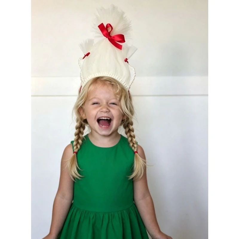 Xmas Wig Headband Exaggerated Hair Accessory Funny Party Headwear for Kids Performance Party Decor Dress Up Props Holiday Gifts