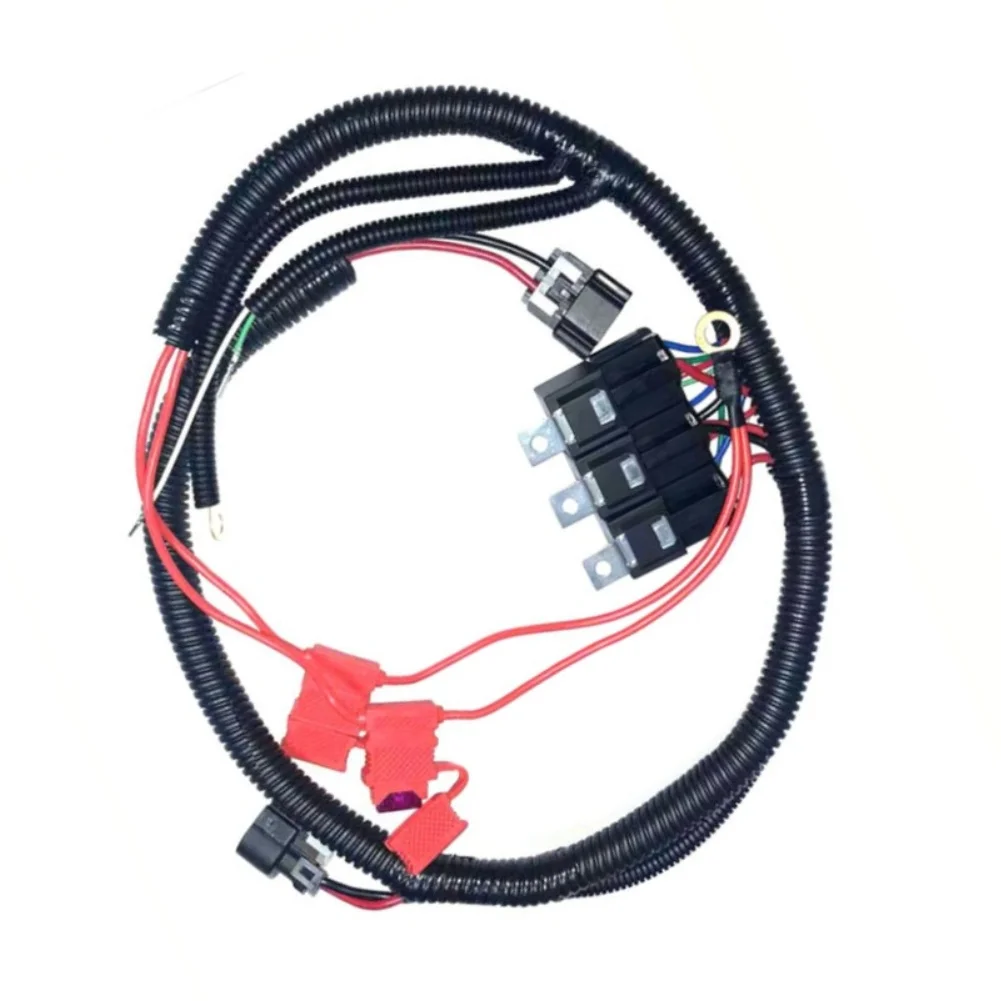Black Dual Electric For Fan Wiring Harness for ECU Controlled Low High For Fan Operation 1999-2006 7L5533A226T