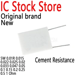 10 Uds BPR56 resistencia de cemento cerámico no inductivo 5W 0.01R 0.015 0.022 0.025 0.02 0.033 0.047 0.05 0,1 0,15 0,2 0,25 0,5 1 Ohm