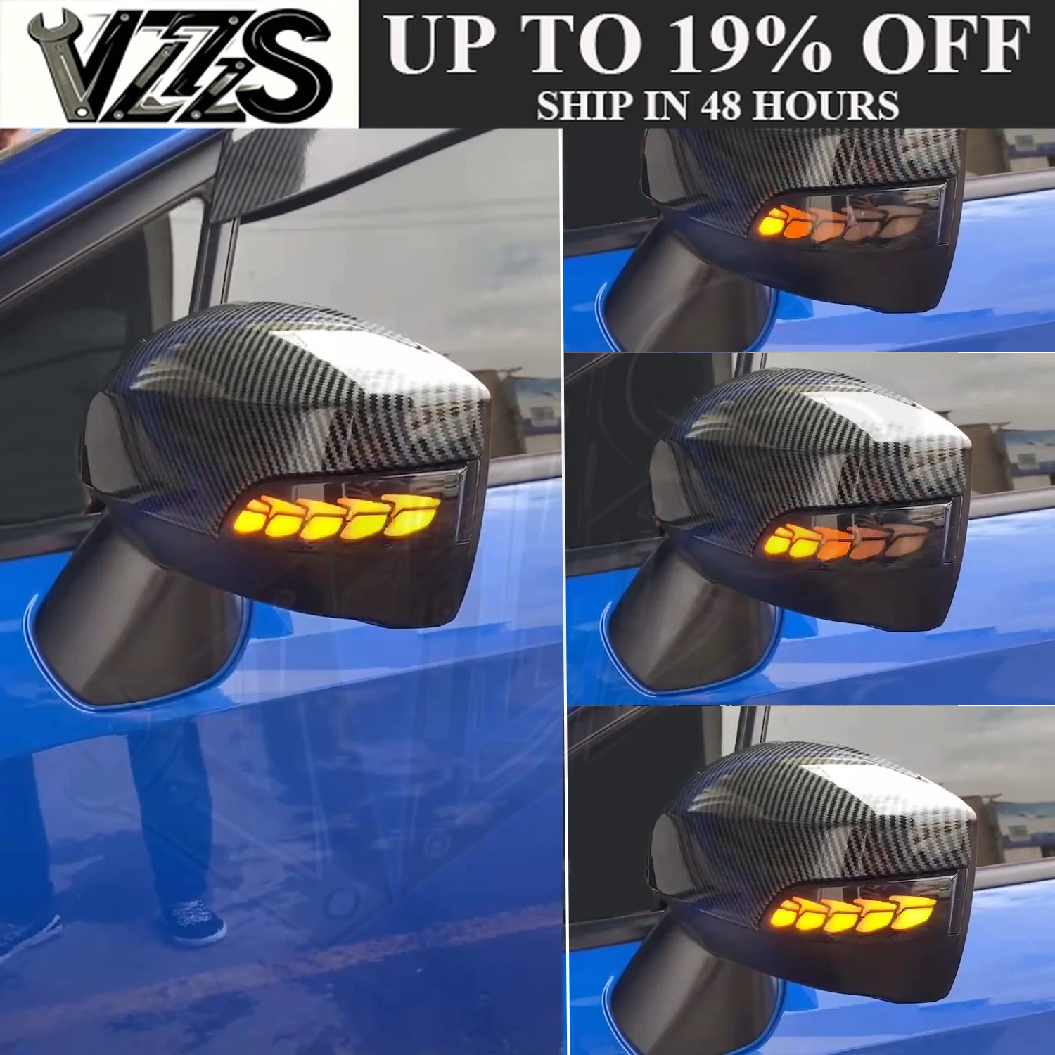 Fit For Subaru WRX/ WRX STI/ Levorg 2015-2021 Dynamic Turn Signal Lights LED Side Mirror Indicator Blinker Light