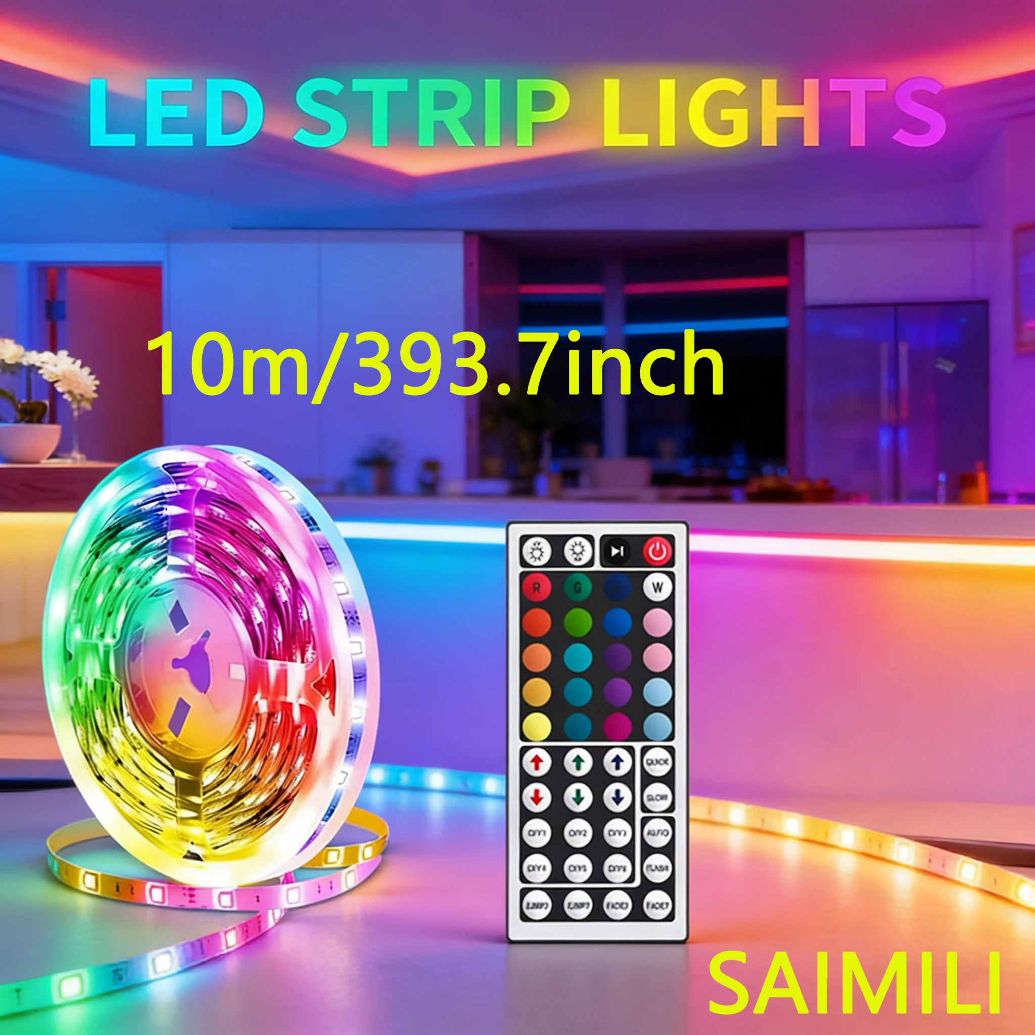 

Светодиодная лента RGB 10 м, USB-питание, SMD5050, гибкая, с пультом на 44 кнопки, изменение цвета, для ТВ-комнаты, DIY, декораций для вечеринок