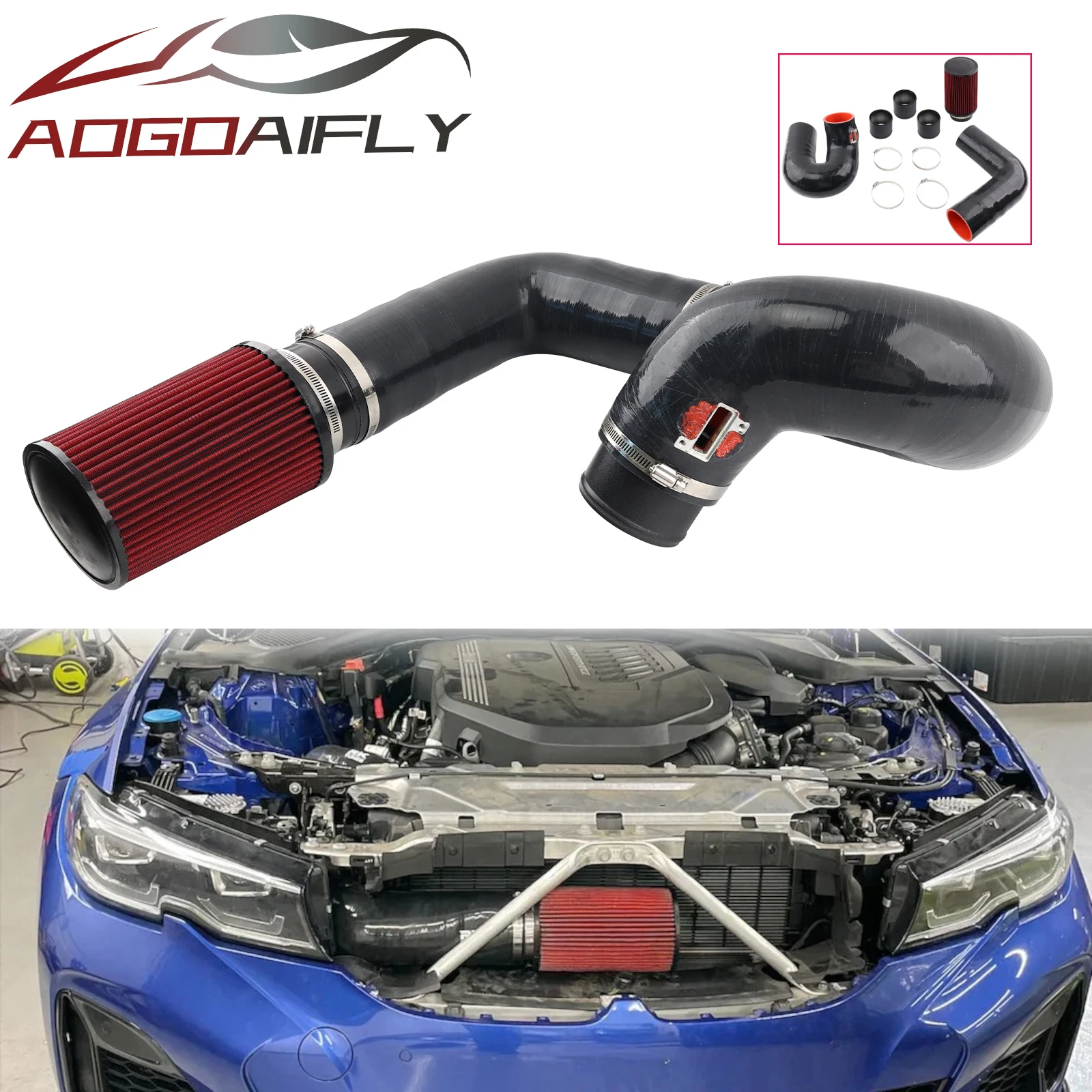 Kit de Admisión de Aire Frío de Alto Flujo para BMW G42 B58 2020-2025 M240i G20 G21 M340i G22 G23 G26 M440 G30 G31 540i B58 3.0T Turbo