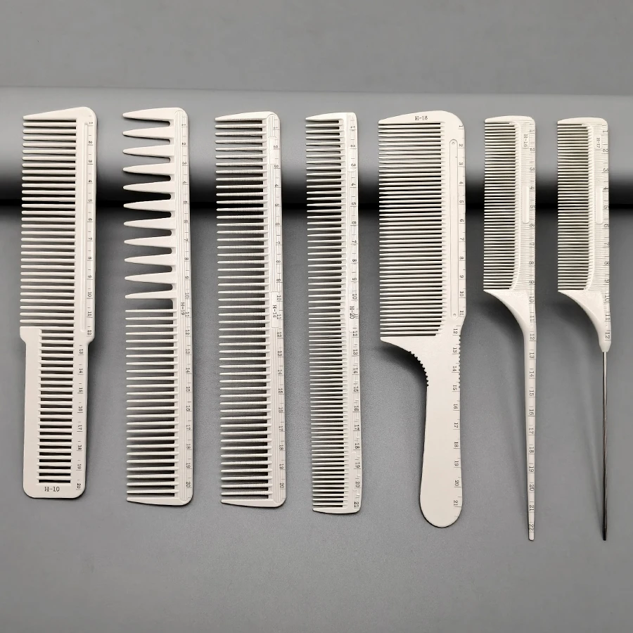 Siebenteiliges Kamm-Set, Professionelle Friseurkämme, Essentielles Haarschneidekamm-Set für Salon-Stylisten, ein Kamm-Set zur Verschönerung aller Frisuren, Kämme für Herren-/Damen-/Schwanz-/Ölfrisuren – Detail 2