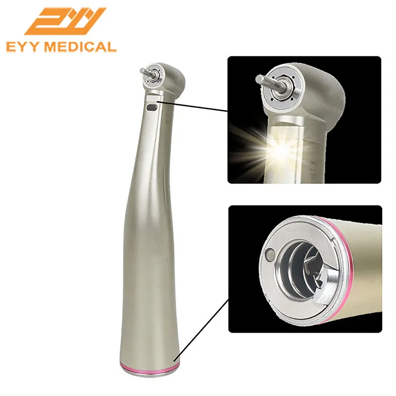 1:5 Push Button Low Speed Fiber Optic Contra Angle Handpiece Dental Equipment With Red Ring EYY01