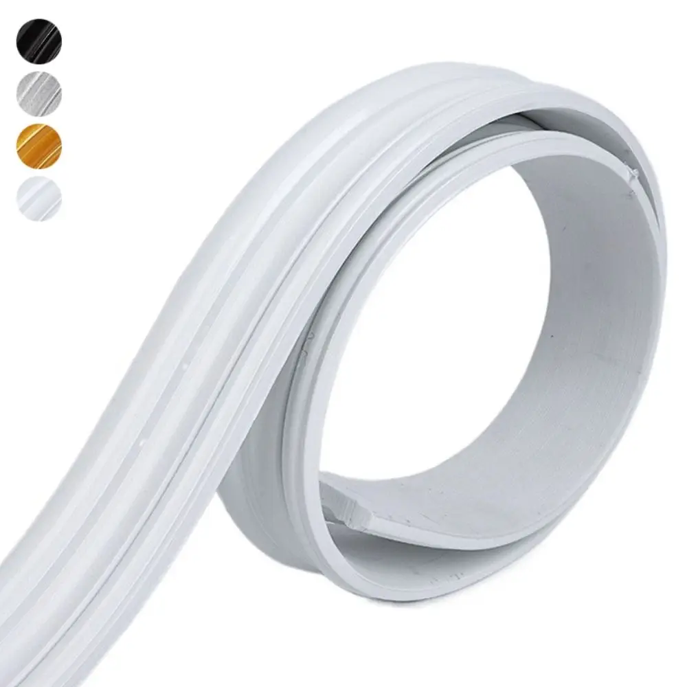 High Quality Self Adhesive Baseboard Trim Paintable Caulk-Compatible Molding Trim Strip Hardened 2m Wall Base TV Background