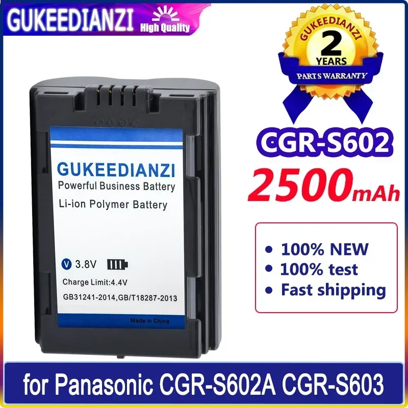 High Capacity GUKEEDIANZI Battery CGR-S602 2500mAh for Panasonic CGR-S602A CGR-S603 DMW-BL14 Lumix DMC-L1 DMC-LC40 DMC-LC5