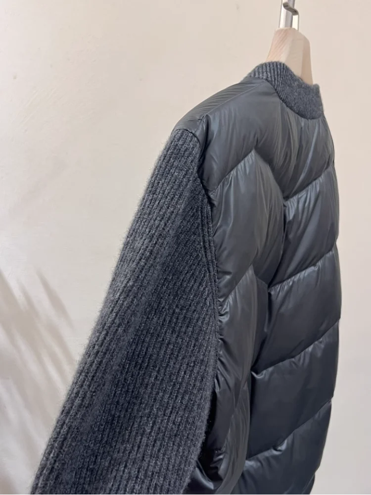 Luxurious casual cashmere goose down jacket