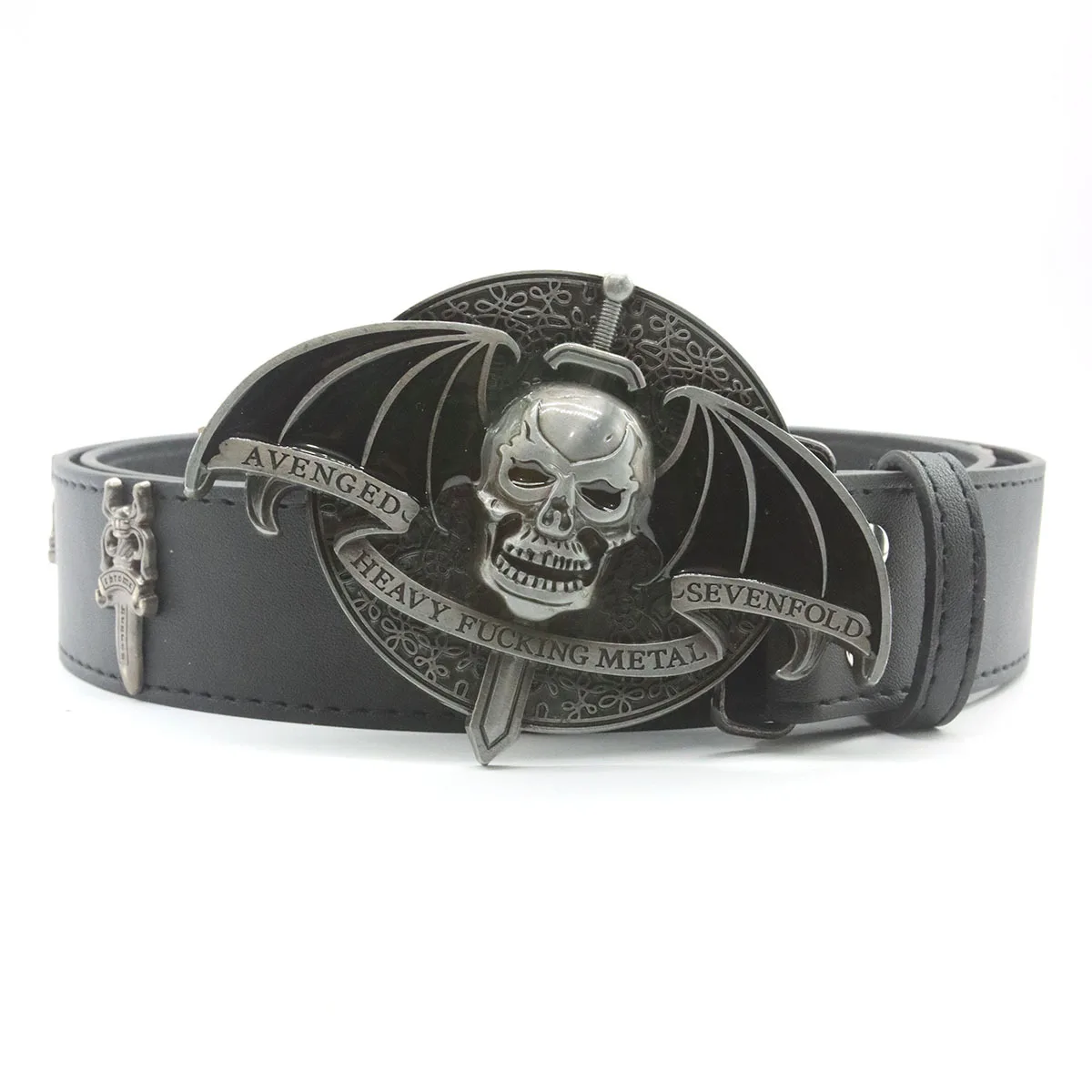 New Designer Skull Wing Belts for Man American Retro Jeans Skirt Accessories Saint Sword Punk Rivet Fashion Y2k Belt view 6
