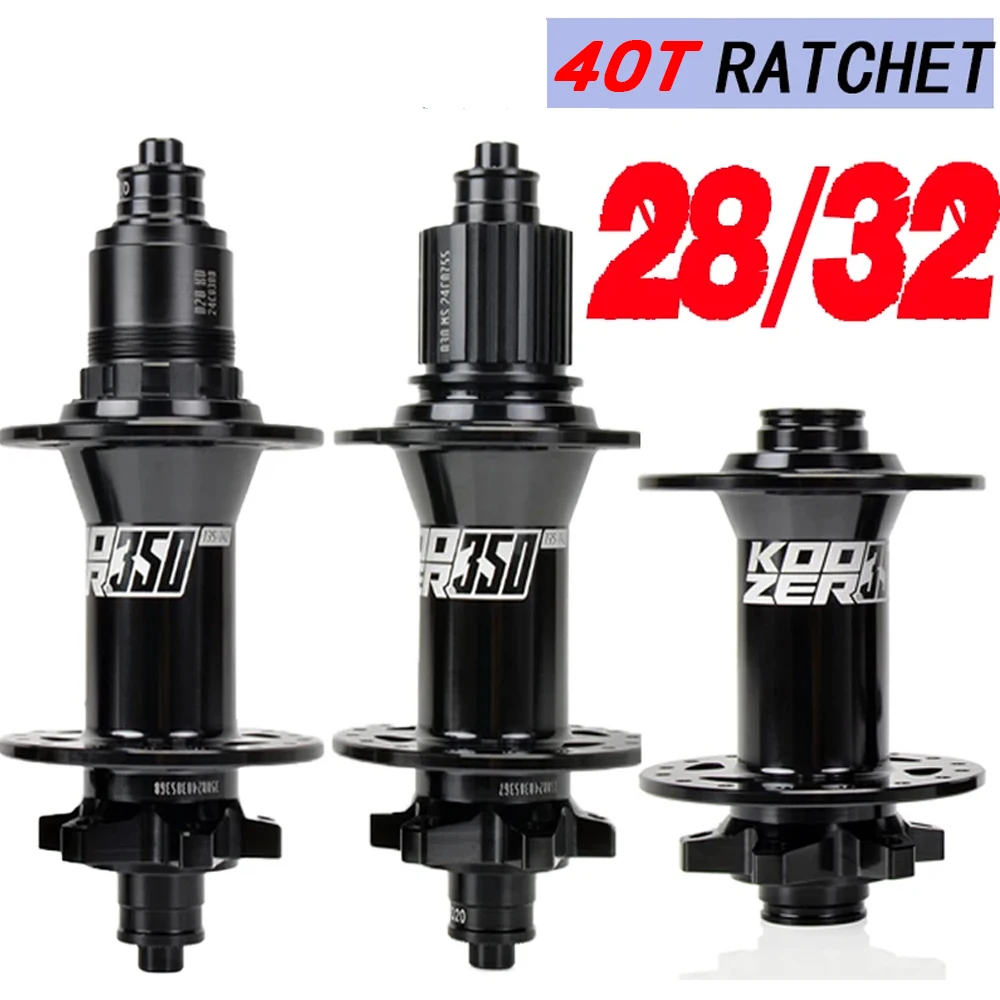 

KOOZER 350 Mtb Hubs 28 32 отверстия Ratchets 40T Ступицы для горного велосипеда 15x100 12x142 THRU 5x135 Quick Release Cycle Parts