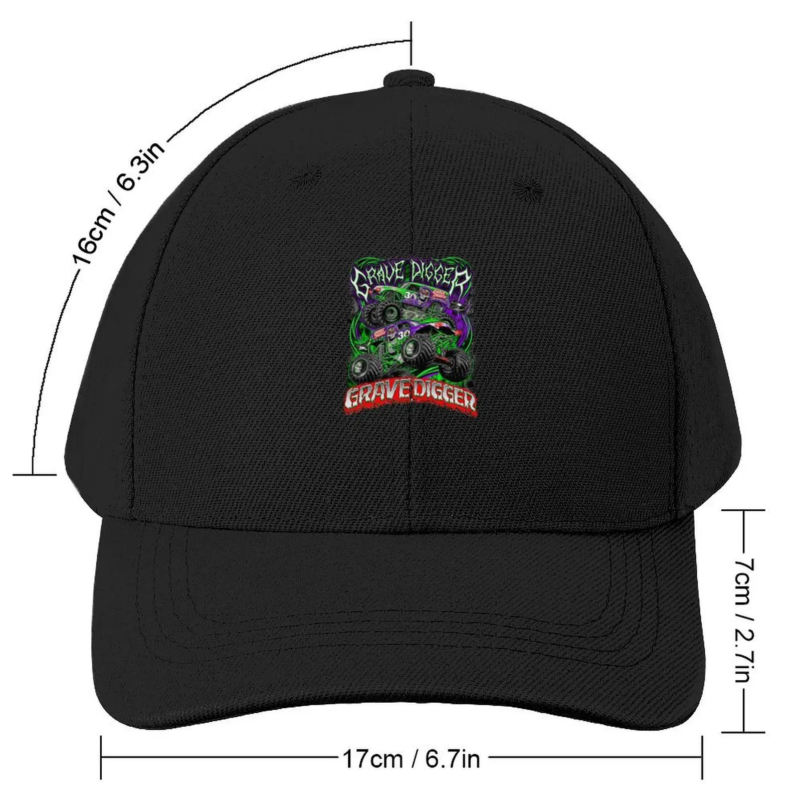 monster jam grave digger monster truck Art Fans Classic Baseball Cap birthday funny hat Boy Women's