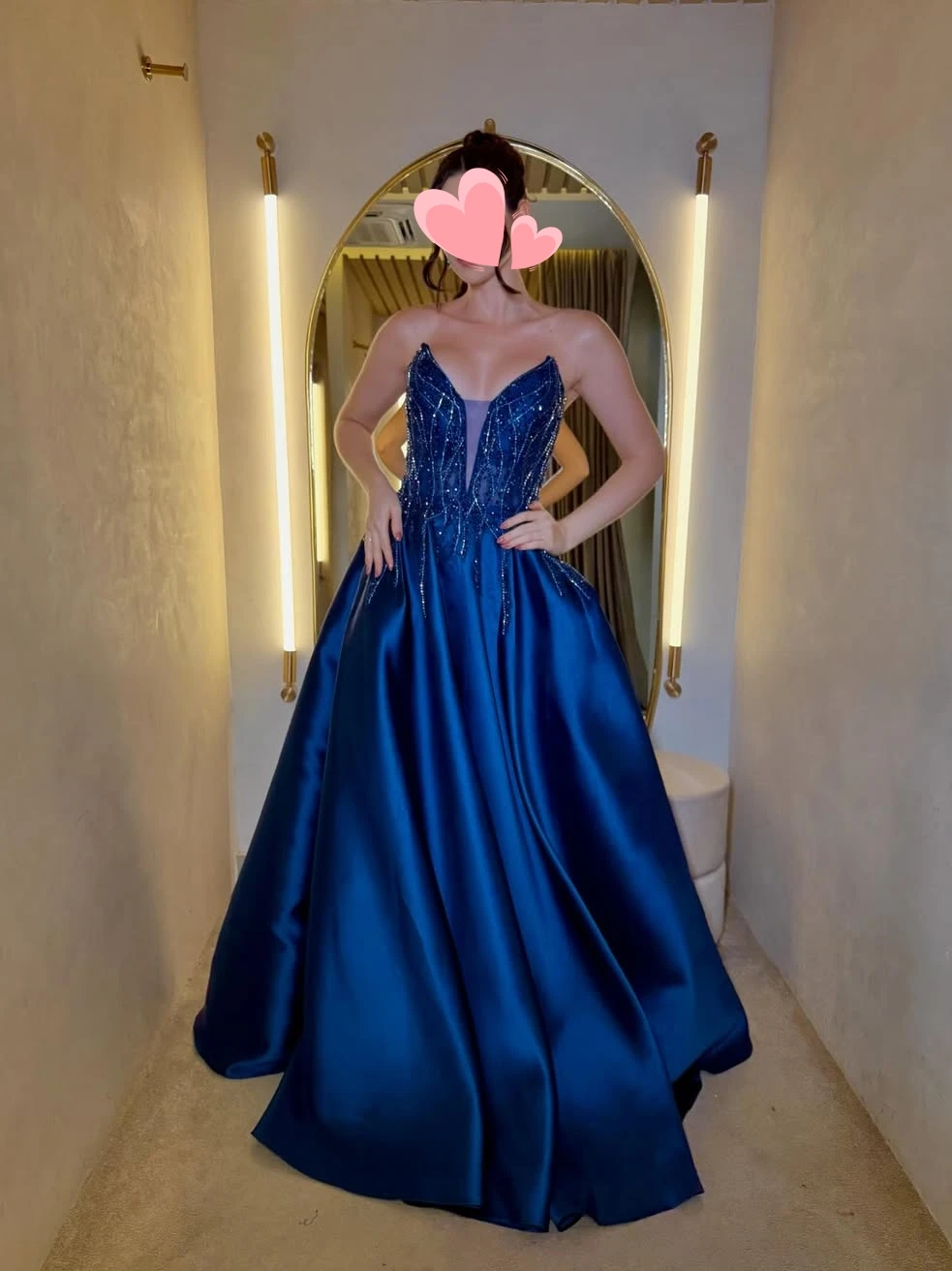 

Other Shore Elegant Vintage Sexy Blue Beads Satin A-Line Lace New Customized Formal Occasion Prom Dress Evening Party Gowns