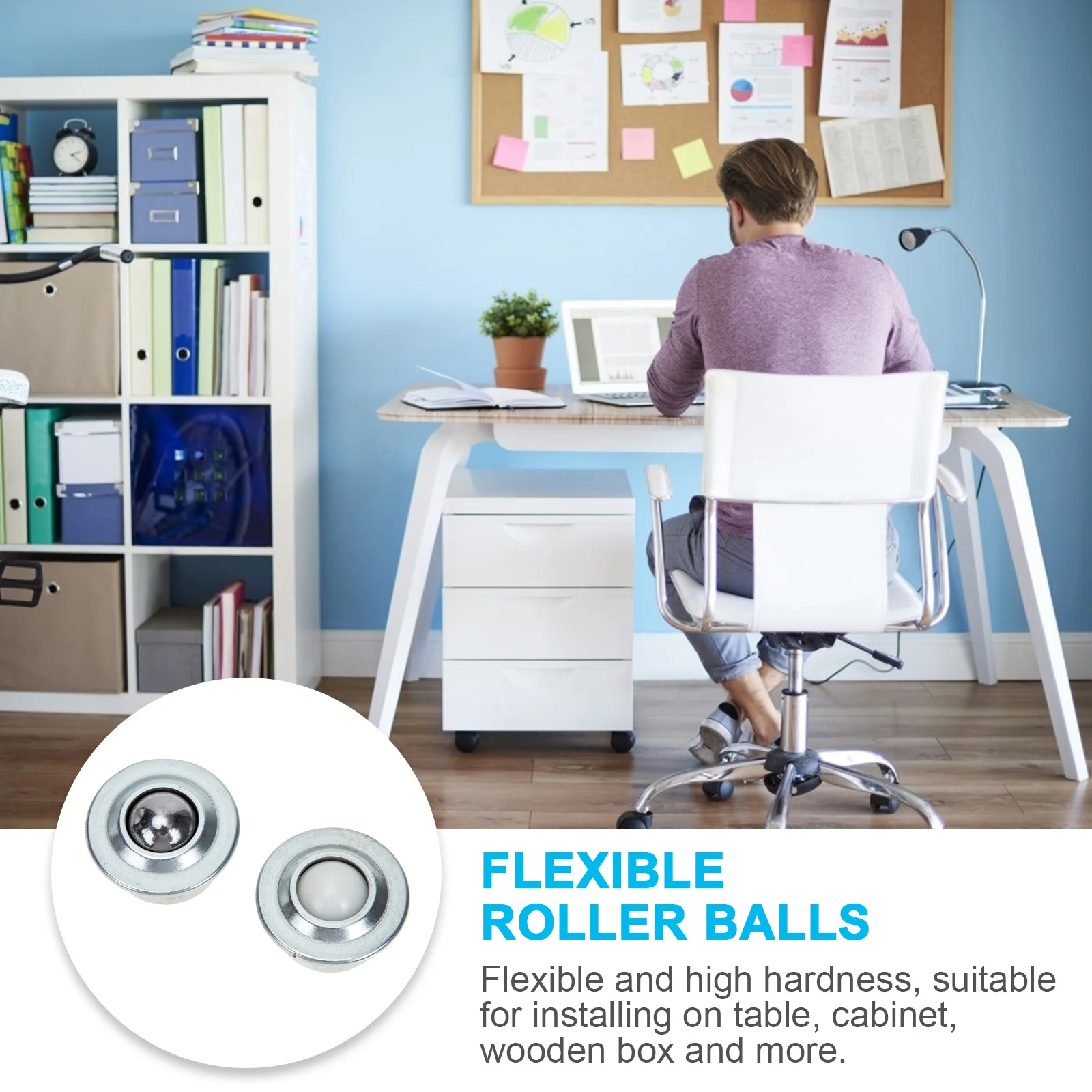 

8Pcs Carbon Steel Nylon Universal Wheel Durable Transfer Caster 360 Degree Rotation Table Cabinet Roller Bearing Balls