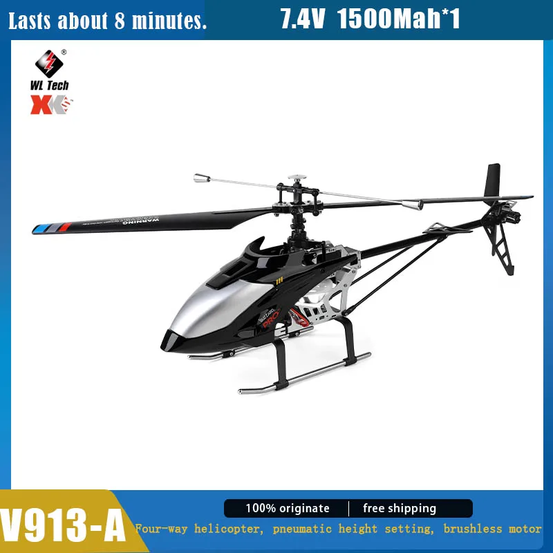 Wl Rc V913-A Brushless Four Channel Single Blade 2.4g Lcd Remote-Controlled Helicopter Large Remote-Controlled Aircraft Model