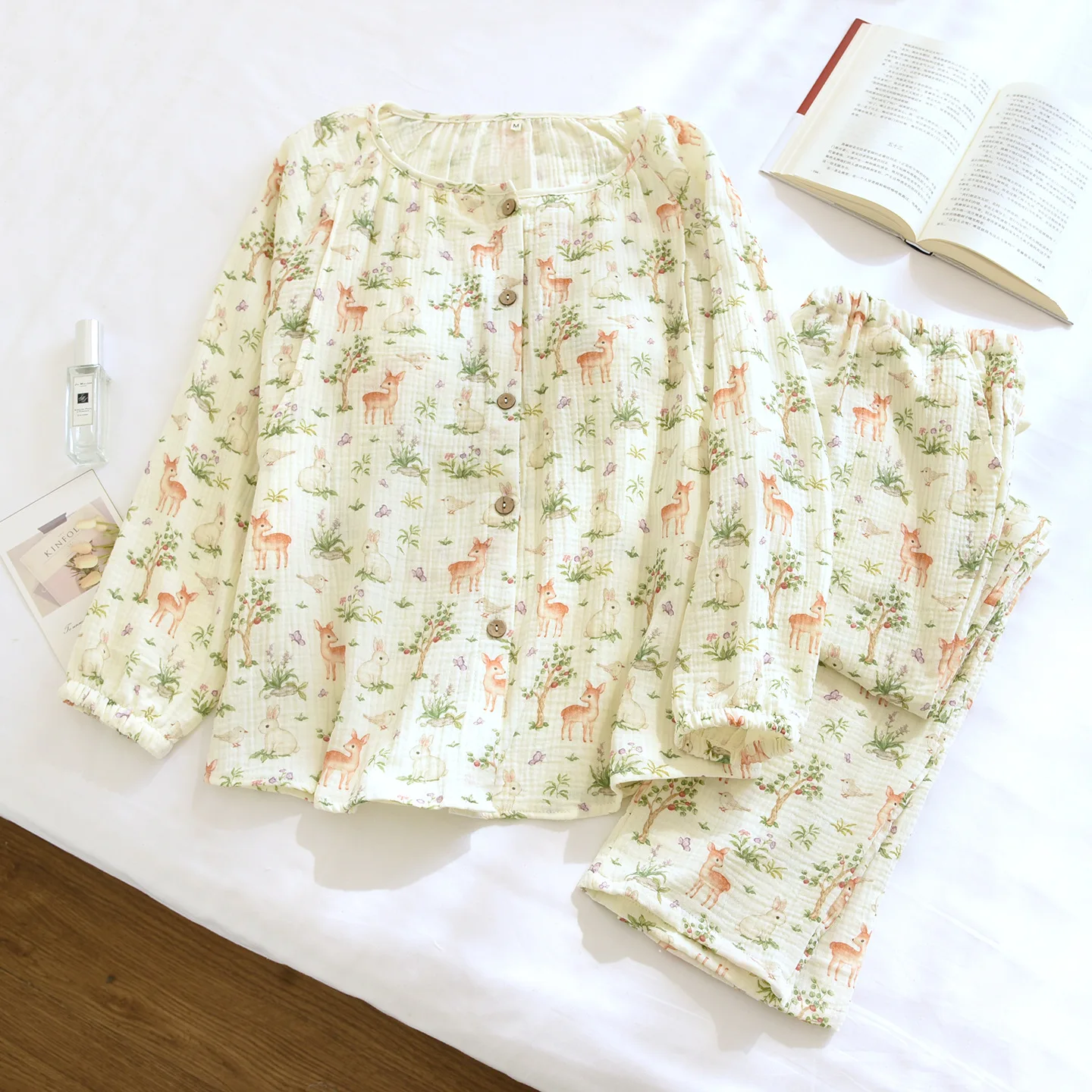 Floral Maternity Pyjama Homewear Suit Nursing Pajamas Autumn Cotton Monthly Clothing Breastfeeding Tops Long Trousers