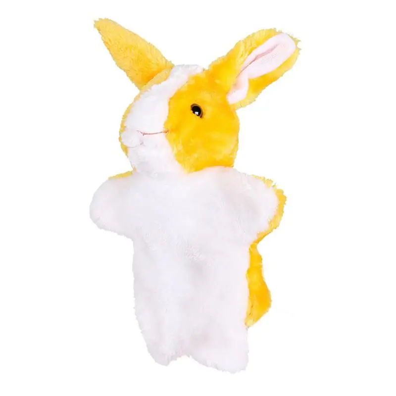 Cartoon Bunny pacynki zabawki edukacyjne z miękkimi pluszowa lalka-królik o średnicy 28cm do interaktywnego do odgrywania ról opowiadania historii w teatrze pokazów