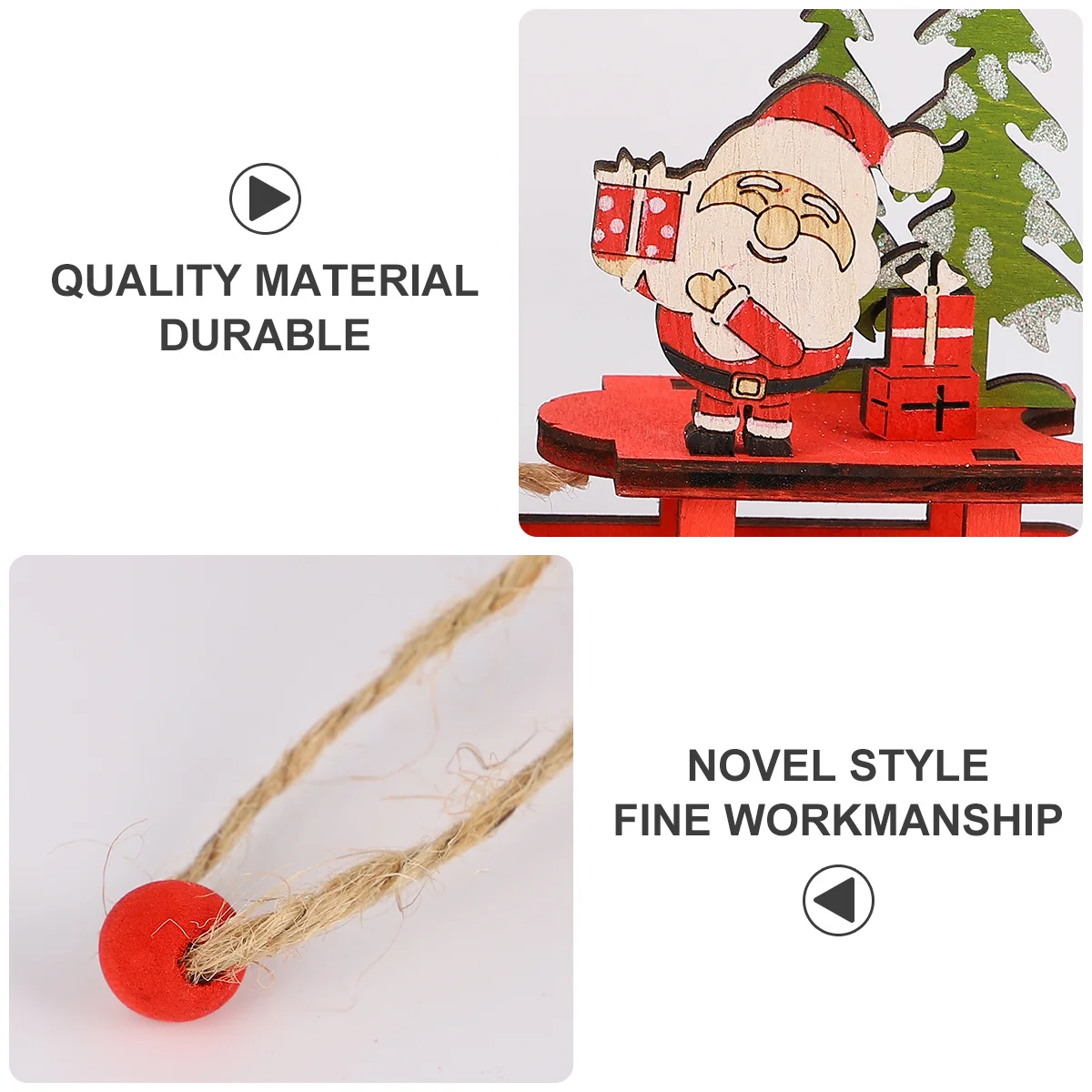 

2Pcs Wood Christmas Sled Ornaments Creative Decoration for Party Home Desktop Ornament Christmas DIY Crafts Holiday Supplies