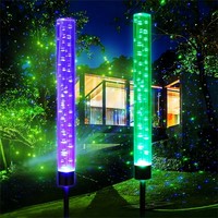 1PC LED Outdoor Solar Powered Bubble Bar Plug in Light,Colorful Gradient,Suitable for Lawn,Garden,Park,Party,Wedding Decoration