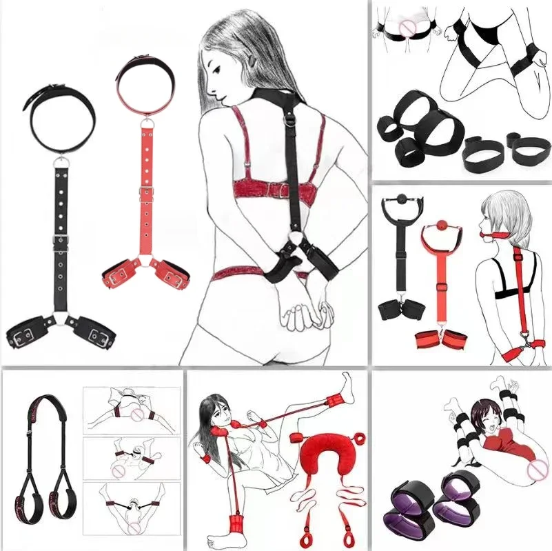 BDSM Bondage Set Bondage Handcuffs Objects Fetish Erotic Toys Kits Sex Toys Couples Wholesale Sex Bondage Game Collars Sex Shop