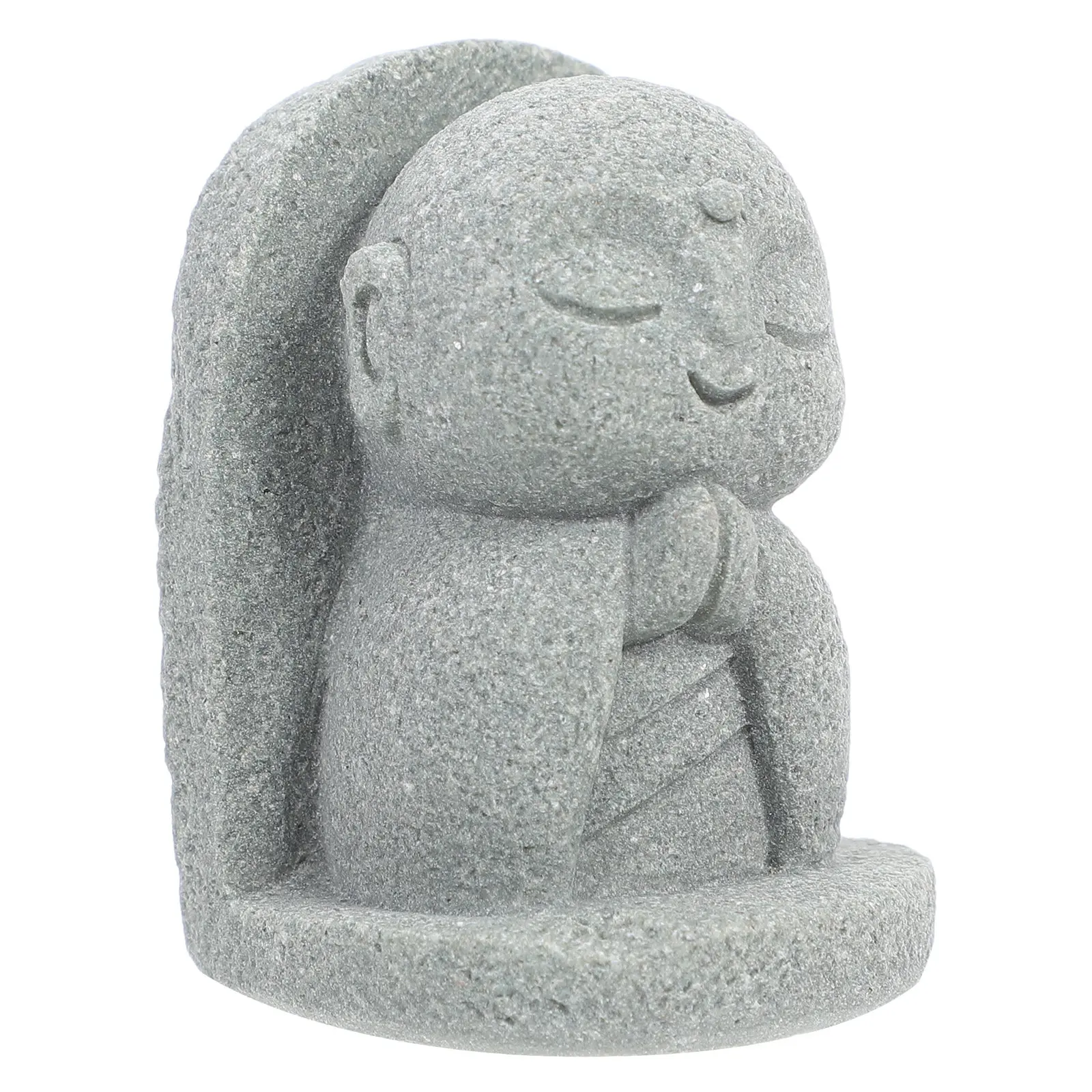 Mini Japanese Jizo Statue Sandstone Buddha Sculpture for Zen Garden Fish Tank Meditation Home Office Outdoor