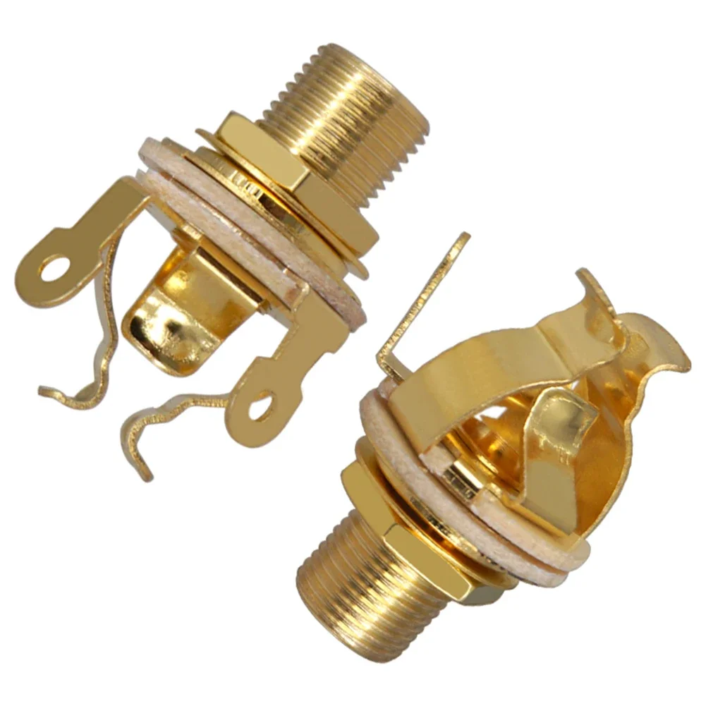 2Pcs 1/4 Inch 6.35Mm Stereo Input Jack-Plug Socket Guitar Pickup Output Jack Guitar Mono Jack Socket for Electric Guitar Bass