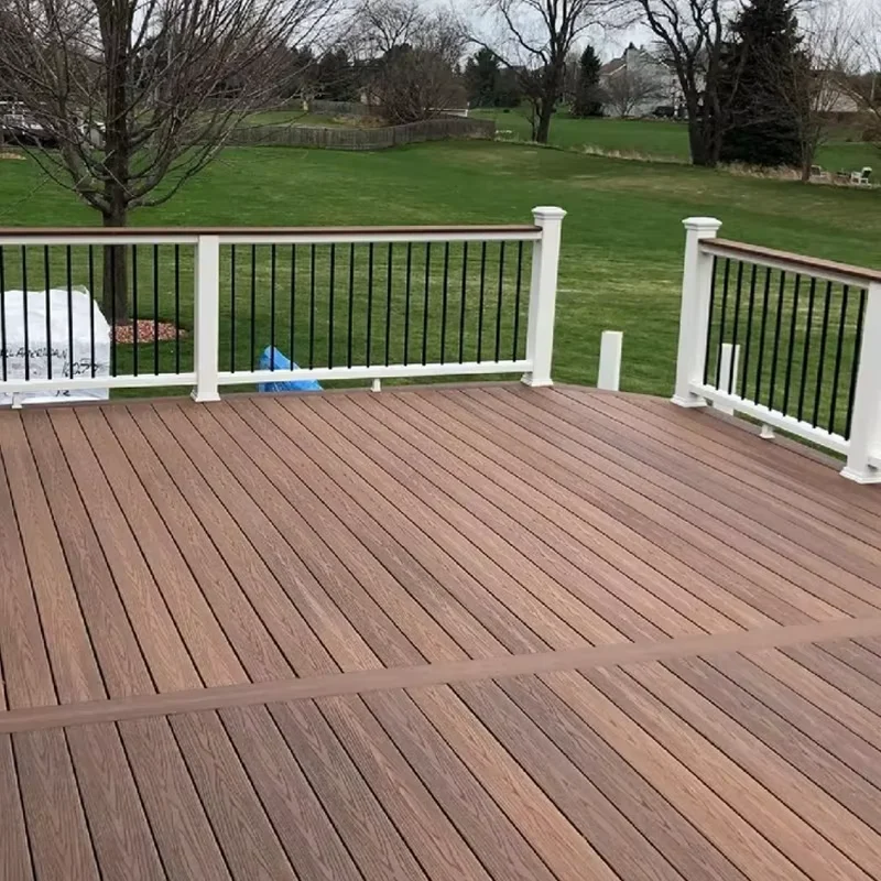 صديقة للبيئة الطراز الحديث WPC الأرضيات خشب الساج مادة PVC فناء حوض السباحة أرضية خارجية سطح الحبوب الخشبية #3